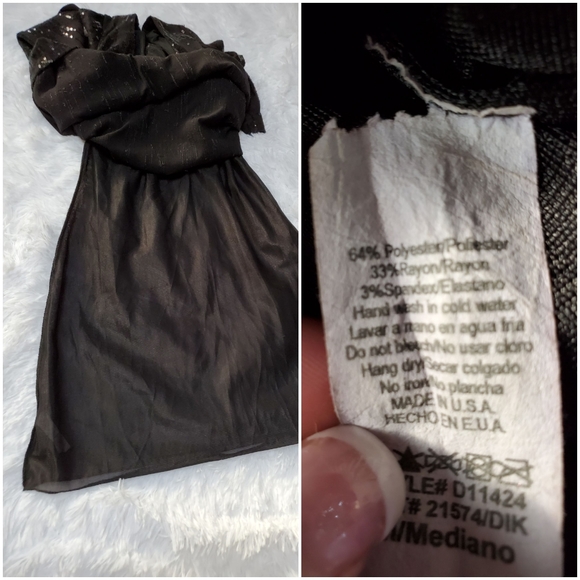 BLACK SEQUIN 3/4 SLEEVE BODYCON DRESS! - Picture 8 of 8